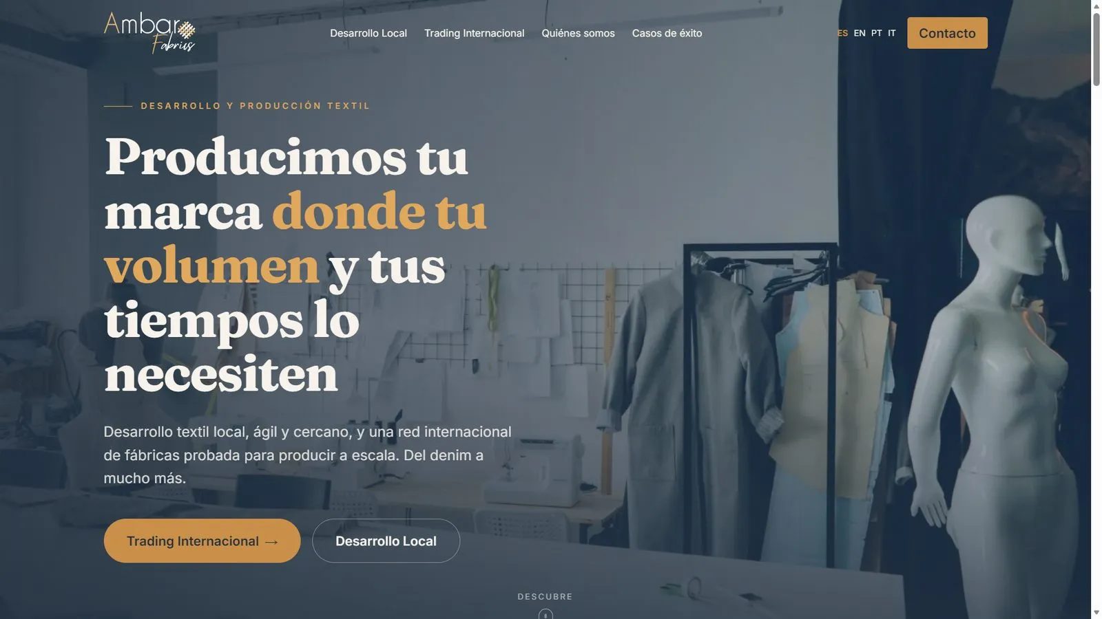 Ámbar Fabrics — Sitio corporativo