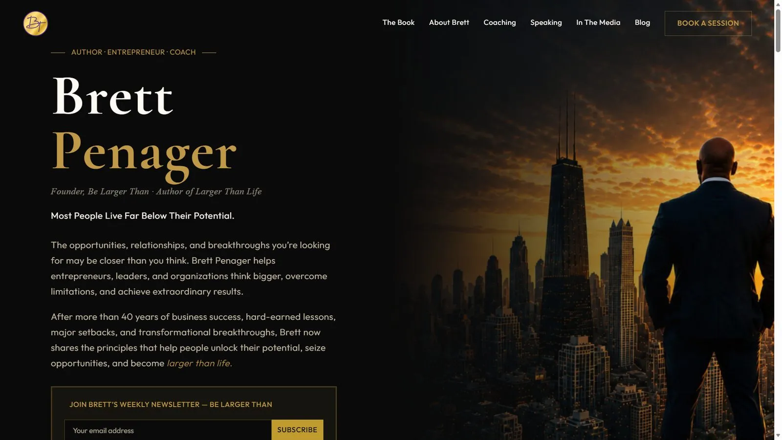 Be Larger Than — Sitio corporativo