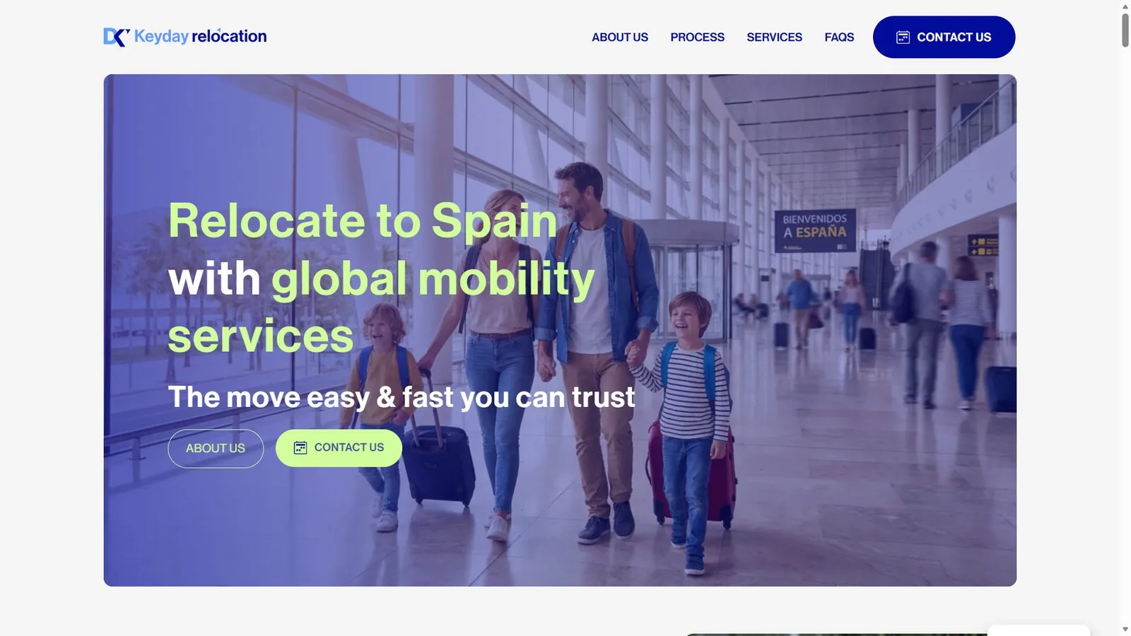 Sitio web de Keyday Relocation, agencia de relocation en España