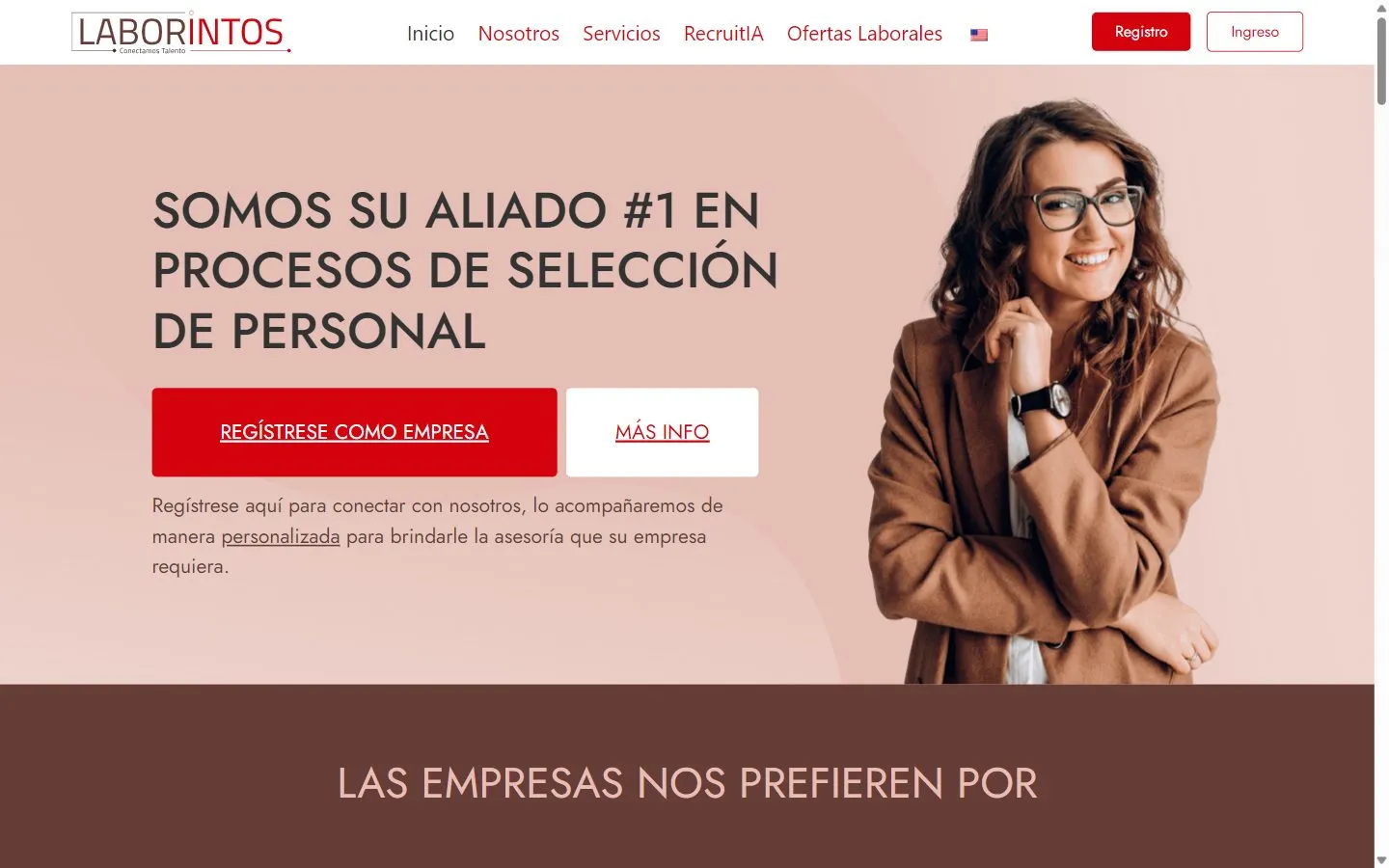 Sitio web de Laborintos, consultora de selección de personal en Colombia